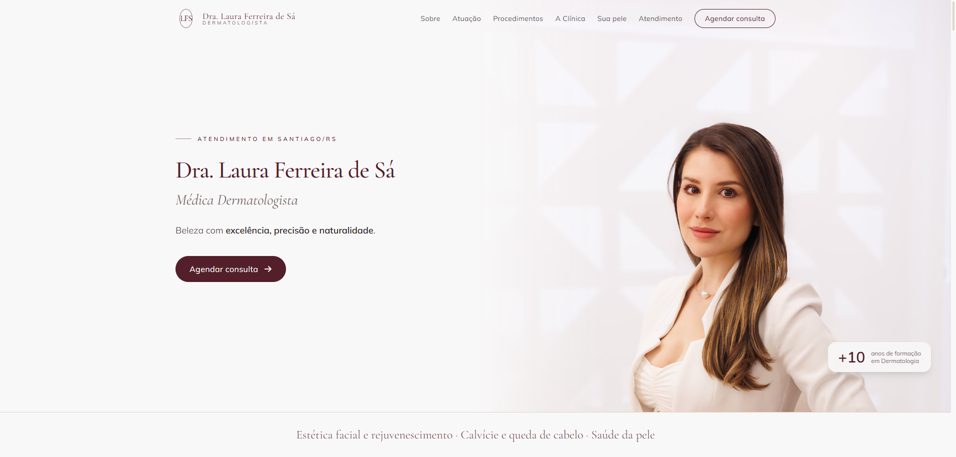 Site de Dra. Laura Ferreira de Sá no MacBook